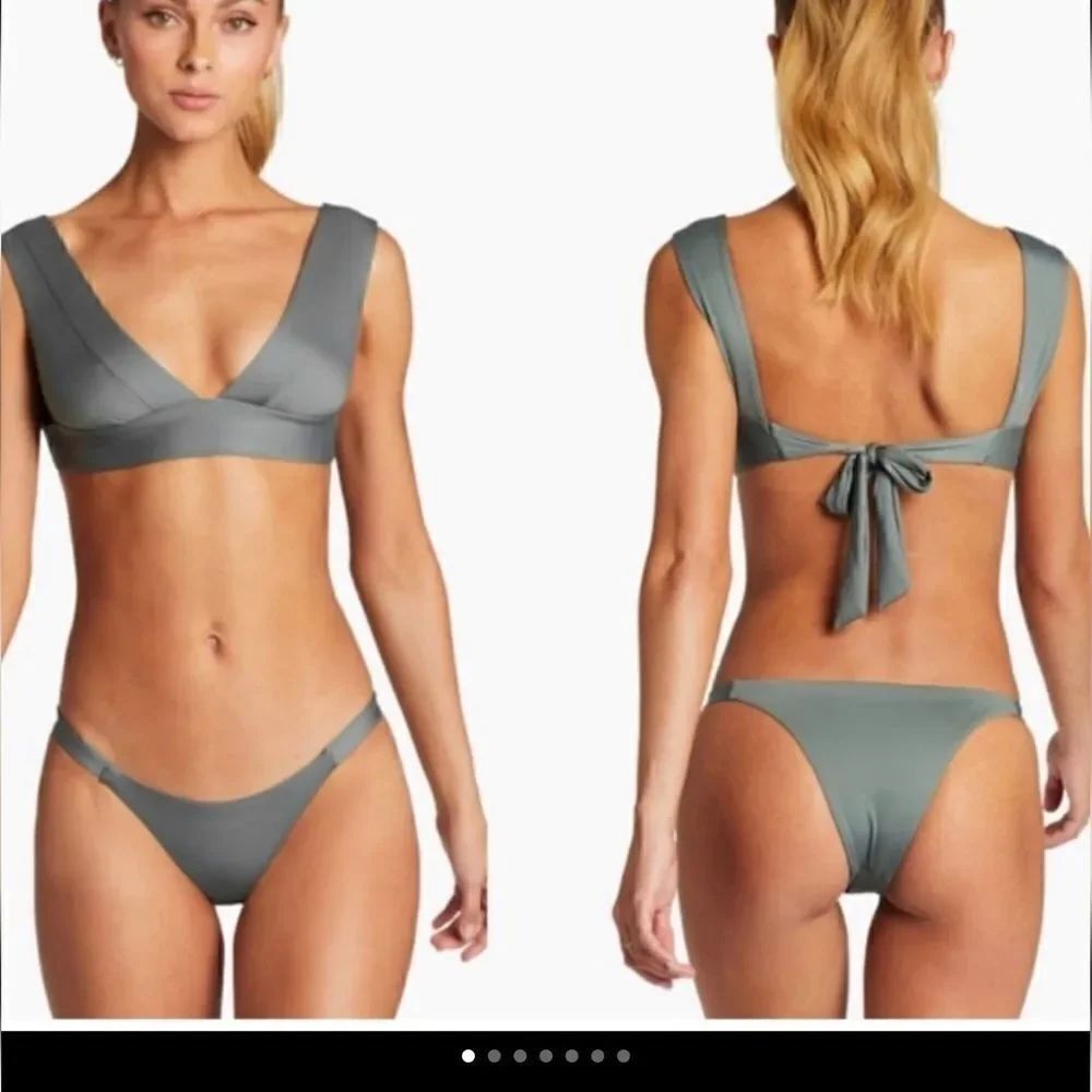New! NWT! Vitamin A Carmen Cheeky Swim Bottom Size 8 Sage Green